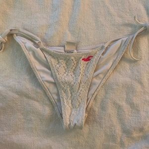 Hollister white lace bikini bottom side ties  XS